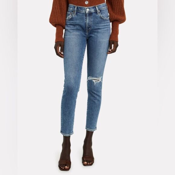Agolde Nico Slim Skinny Jeans in Shoreline Distressed Medium Wash Size 29 | 8 - Picture 3 of 15